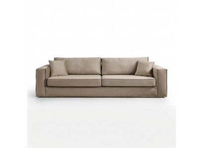 Design Miwwelen Modern Sofa 3 Sëtzer Wunnzëmmer Luxus beige 235cm Sofas