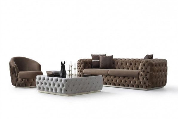 Designer Wohnzimmer Set 3 + 1 Sëtzer Miwwelen Luxus an Modernes Set 2tlg