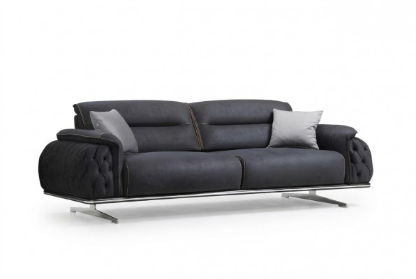 Perfekt flaacht 3-Sëtzer Sofa fir Wunnzëmmer Textil Polster Miwwelen nei Luxus