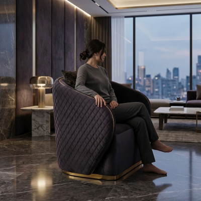 Design Sëtz Lounge Perfekt Miwwelen Still Textil Polster Sëtz Luxus Nei