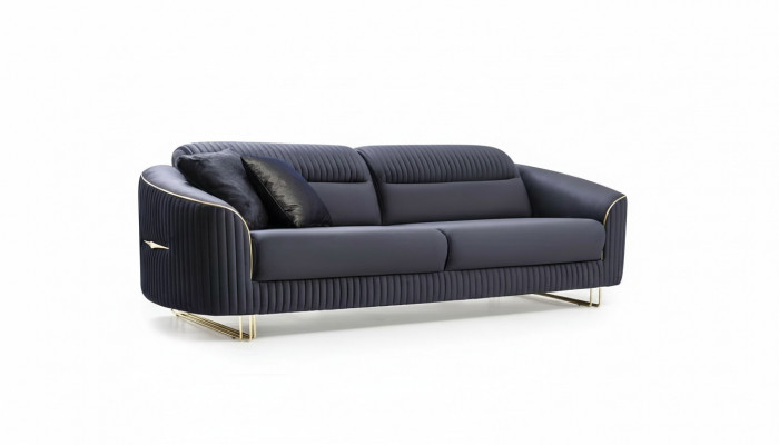 Canapé 3 Plazen, Polstersofa blo Textil Sëtz Design Couch Modern Nei