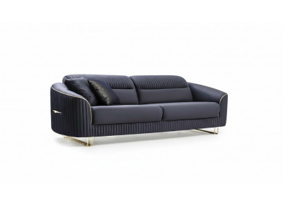 Canapé 3 Plazen, Polstersofa blo Textil Sëtz Design Couch Modern Nei