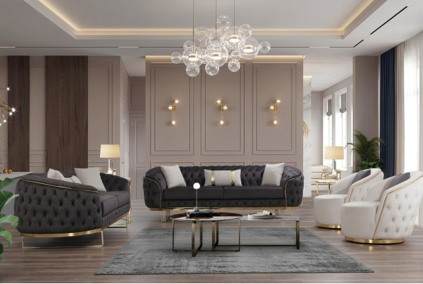 luxuriéis Sofagarnitur 4 Stéck 3+3+1+1 Sëtz Sofa Couchen Miwwel Couch Wunnzëmmer