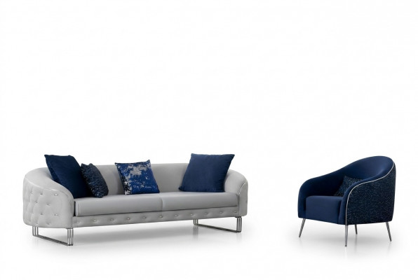 Modern Sofa Set 2 Stéck Wunnzëmmer Luxus Sofagarnitur 3+1 Sëtzer Miwwelen