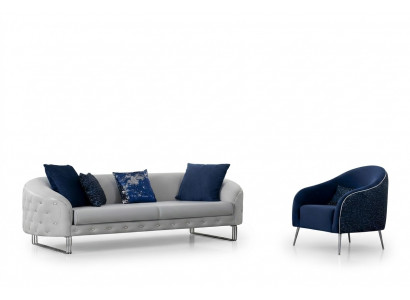 Modern Sofa Set 2 Stéck Wunnzëmmer Luxus Sofagarnitur 3+1 Sëtzer Miwwelen