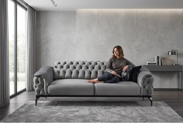Designer Sofa 3 Plazen Chesterfield Couch Polstersalonen Design Gro Sëtzpolster