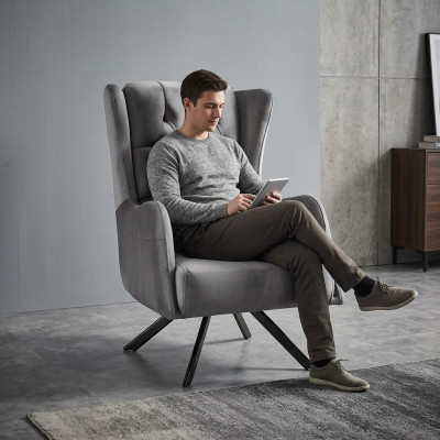 Fauteuil Polster Sëtz Designer Textil 1 Sëtzer Canapéë Polster Stil