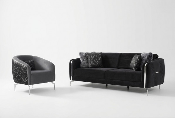 Modern Sofa Garnitur 2 Stéck Wunnzëmmer Luxus Sofa Garnitur 3+1 Sëtz Miwwelen