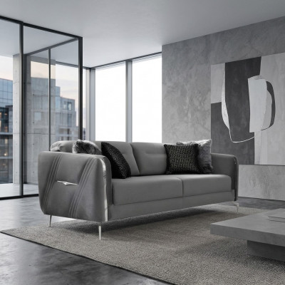 Luxus Canapé Dräisëtzer Modern Polster Stoff 3 Sëtzer Wunnzëmmer 235cm