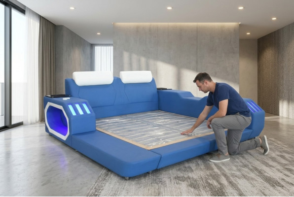 Multifunktioun Better Led Luxus Design Blo Bett Hotel Duebel 180x200