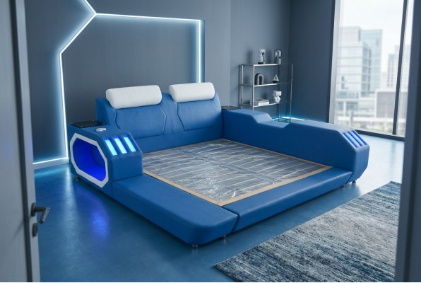 Multifunktioun Better Led Luxus Design Blo Bett Hotel Duebel 180x200
