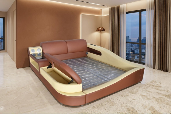 Multifunktiounsbett Luxus Hotel-Duebeltbett Design Miwwelen 180x200