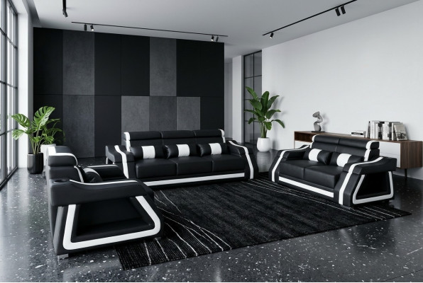 Sëtzgrupp 3+2+1 Sofa Set Design Couch Polster Canapee Couch Modern Set Garnitur