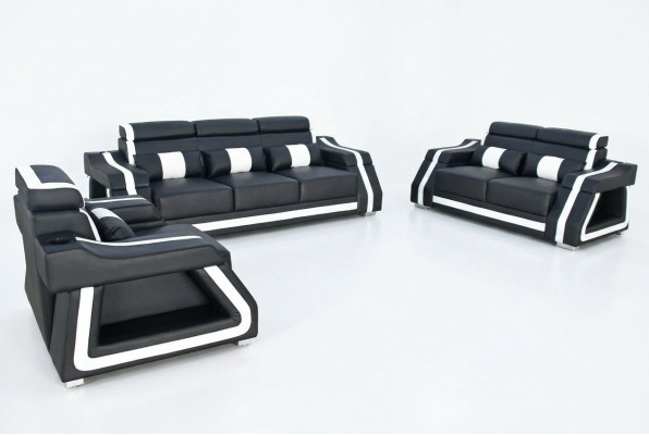 Sëtzgrupp 3+2+1 Sofa Set Design Couch Polster Canapee Couch Modern Set Garnitur