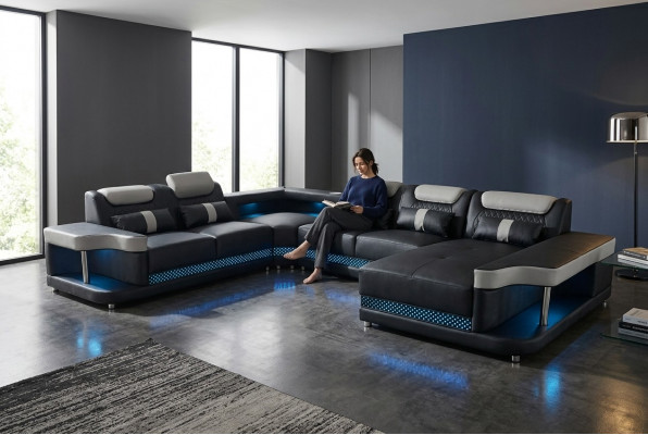 Luxus Couch Polster Miwwelen Wunnlandschaft Couchen Polster Ecksofa Eckgarnitur