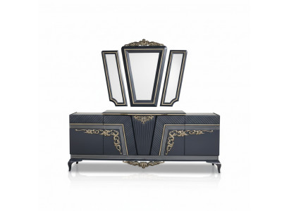 Sideboard Modern Kommode Anrichte Schaf mat 3 Spigelen Stauraum Barock