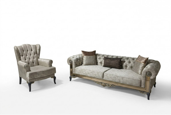 Sofagarnitur 3+1 Sëtzer Set Design Sofas Polster Stoff Relax Sofa 2tlg