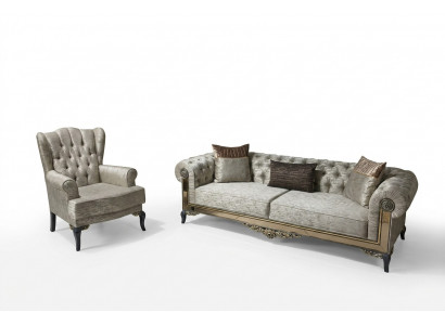 Sofagarnitur 3+1 Sëtzer Set Design Sofas Polster Stoff Relax Sofa 2tlg