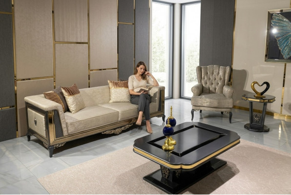 Design Sofas Polstersofaen Textil Relax Sofagarnitur 3+1 Sëtz Set