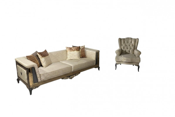 Design Sofas Polstersofaen Textil Relax Sofagarnitur 3+1 Sëtz Set
