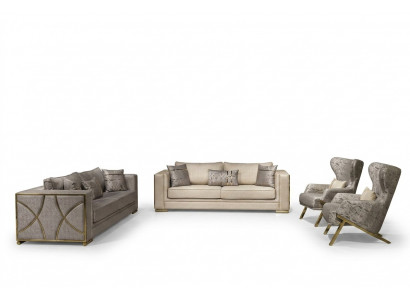 Luxus Sofagarnitur 3+3+1 Sitzer Set Design Sofa Polster Couchen Modern