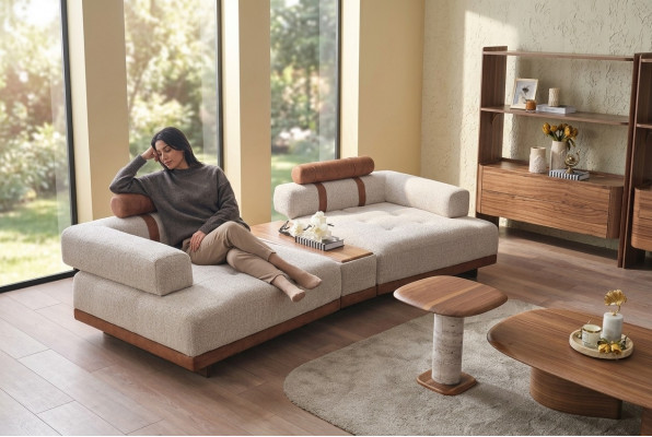 Modern beige Canapé 3 Sëtz Luxus Wunnzëmmermiwwelen Design Dräisëtzer Stil Grouss XXL