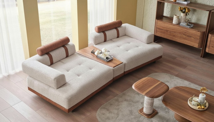 Modern beige Canapé 3 Sëtz Luxus Wunnzëmmermiwwelen Design Dräisëtzer Stil Grouss XXL