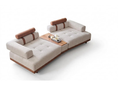 Modern beige Canapé 3 Sëtz Luxus Wunnzëmmermiwwelen Design Dräisëtzer Stil Grouss XXL