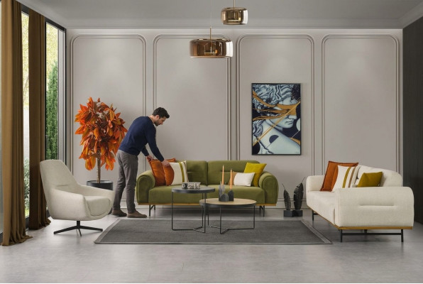 Design Wunnzëmmer Set 2-Stéck Luxus Miwwelen Béischte Faarf Modern Neiheet