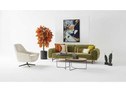 Modern Sofagarnitur 3 + 1 Sëtzer Gréng Couchen Design Stuff Set 2tlg