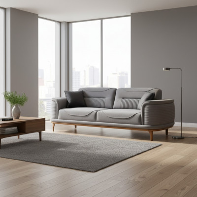 Modern Grouw Sofa Héichwäertegt Textil fir e Wonnerzëmmer Nei