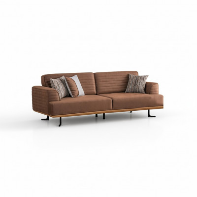 Elegante braun Drësécker-Couch mat modernen Design fir de Wunnzëmmer.