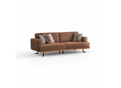 Elegante braun Drësécker-Couch mat modernen Design fir de Wunnzëmmer.