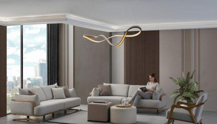 Miwwelen Wunnzëmmer Hell Faarf Set 2x 3-Sëtzer Sofas an Fotell 3tlg.