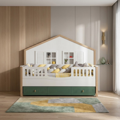 Bettkader Kannerbett 200 cm Bett Kannerzëmmer Bettgestellen Helzt Holz