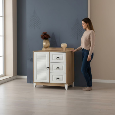 Perfekt Kand Kommode 94 cm luxuriéis Kandermöbel Hell Holz