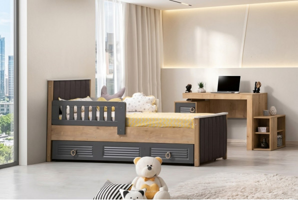 Bettgestell Kandebett Bett Kannerzëmmer Kannerzëmmermiwwelen Gro Holz