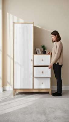 Luxuriéise Kleederschaf Wäisse Holzschaf Design Kannerzëmmer Neuheet