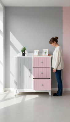 Kommod an d'Kannerzëmmer Modern Elegant Kommod Holz Méifaarweg Miwwelen