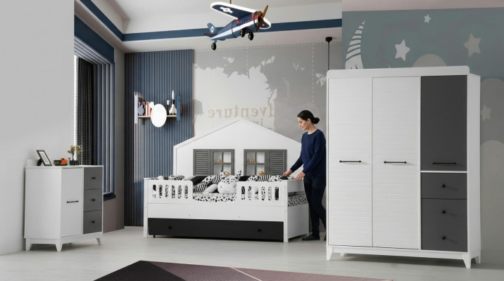Moderne Set fir Kannerzëmmer Multicolour Perfekt Miwwelen fir Ären Interieur