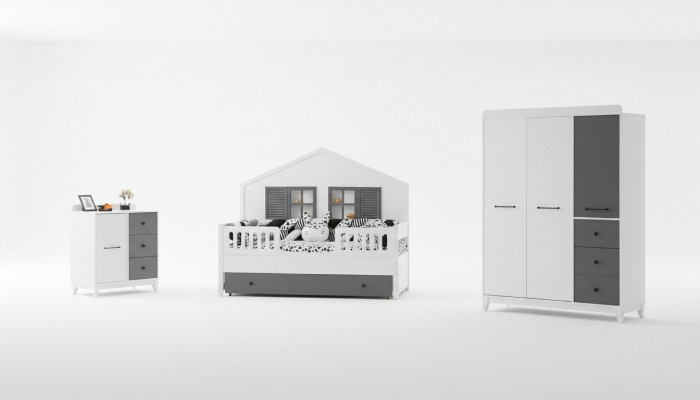Moderne Set fir Kannerzëmmer Multicolour Perfekt Miwwelen fir Ären Interieur