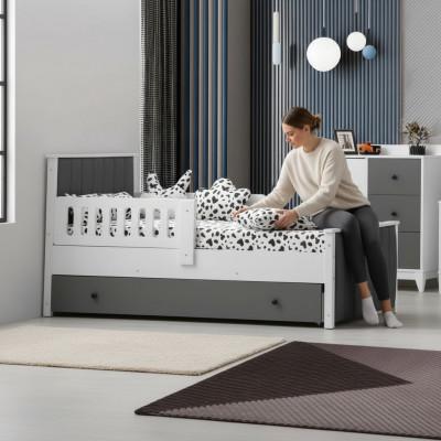Kannerbett Bett Kannerzëmmer Kannerzëmmermiwwel Bettrahmen Wäisst Holz