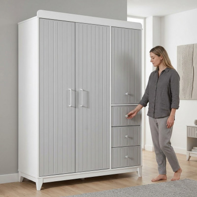 Moderne Kannerzëmmer Luxus Kleederschaf a Gro mat vill Stauraum