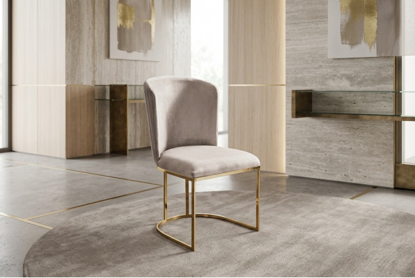 Stull Iesszëmmerstull Beige Kichenstull Lehnstull Luxus Modern Novelitéit