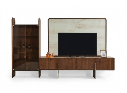 Wunnzëmmer Set Besteet aus Vitrine TV Lowboard an TV Kader 3tlg. nei