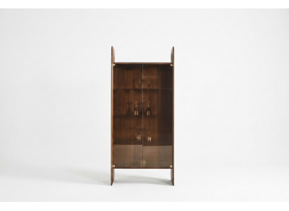 Vitrine Luxus Schaf Holz Stil Braun Glas Neien Schief Glasschaf