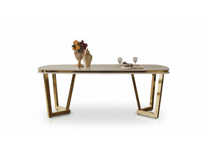 Iessdësch Iesszëmmer Holz Iessdëscher Stil Modern beige Design Edelstol