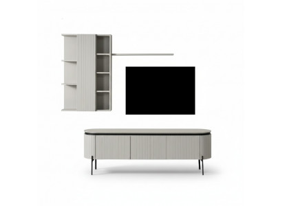 Perfekte Wunnzëmmer Set Besteet aus TV-Lowboard an Wandsschaf 2tlg.