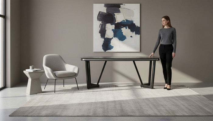Iessdësch Iesszëmmer Holz Iessdëscher Dësch Stil Modern Schwaarz Design