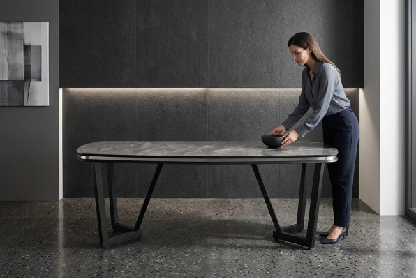 Modernt Iessdësch Iesszëmmer Holz Iessdëscher Dësch Stil Schwaarz Design